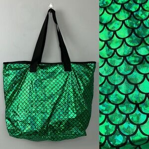 Mermaid Green Scales Iridescent Tote Bag